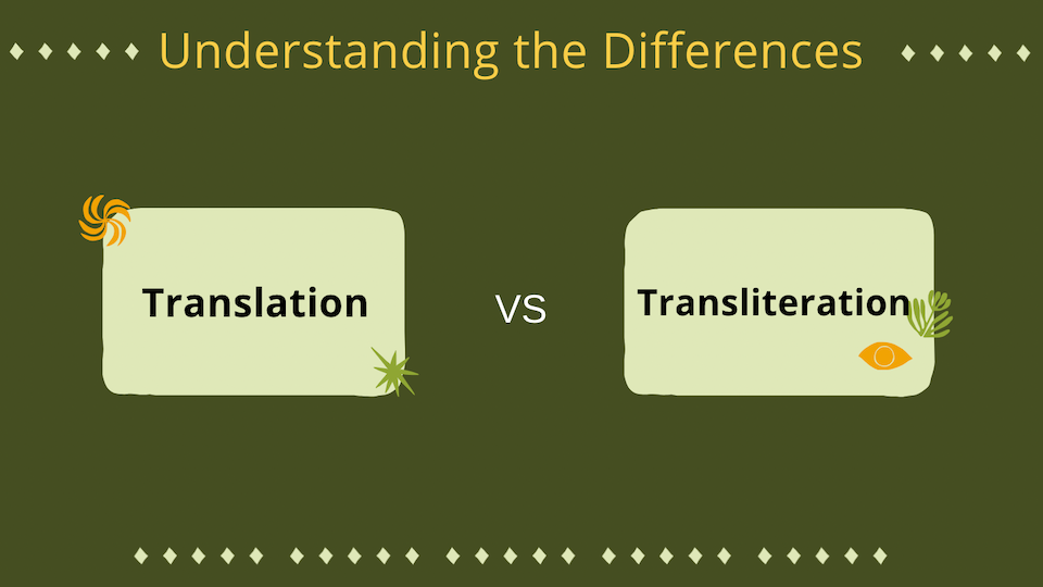 Translation vs. Transliteration: Understanding the differences