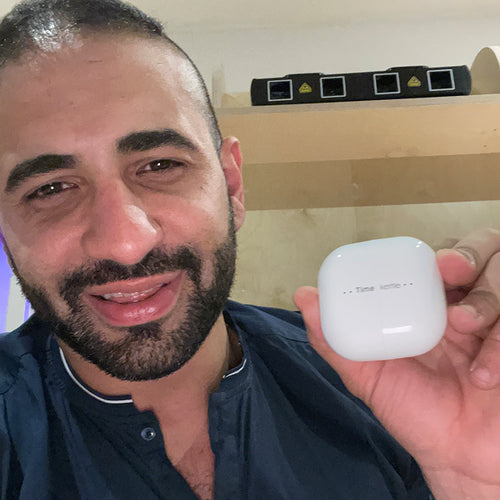 A man using Timekettle best offline translator earbuds5