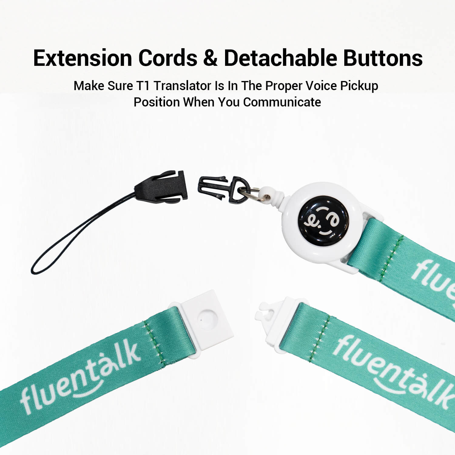 Fluentalk Handheld Translator Device Lanyard detail