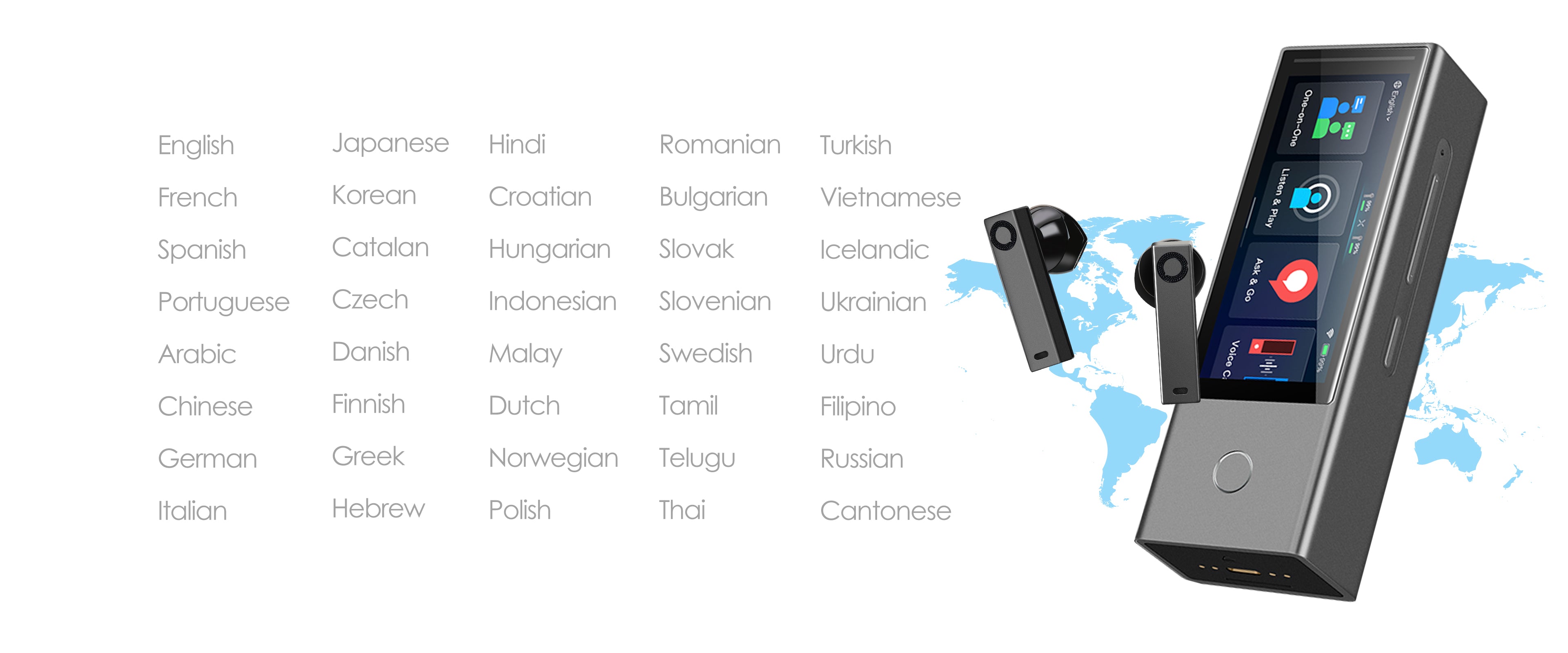 X1 Supports 40 languages with 93 accents