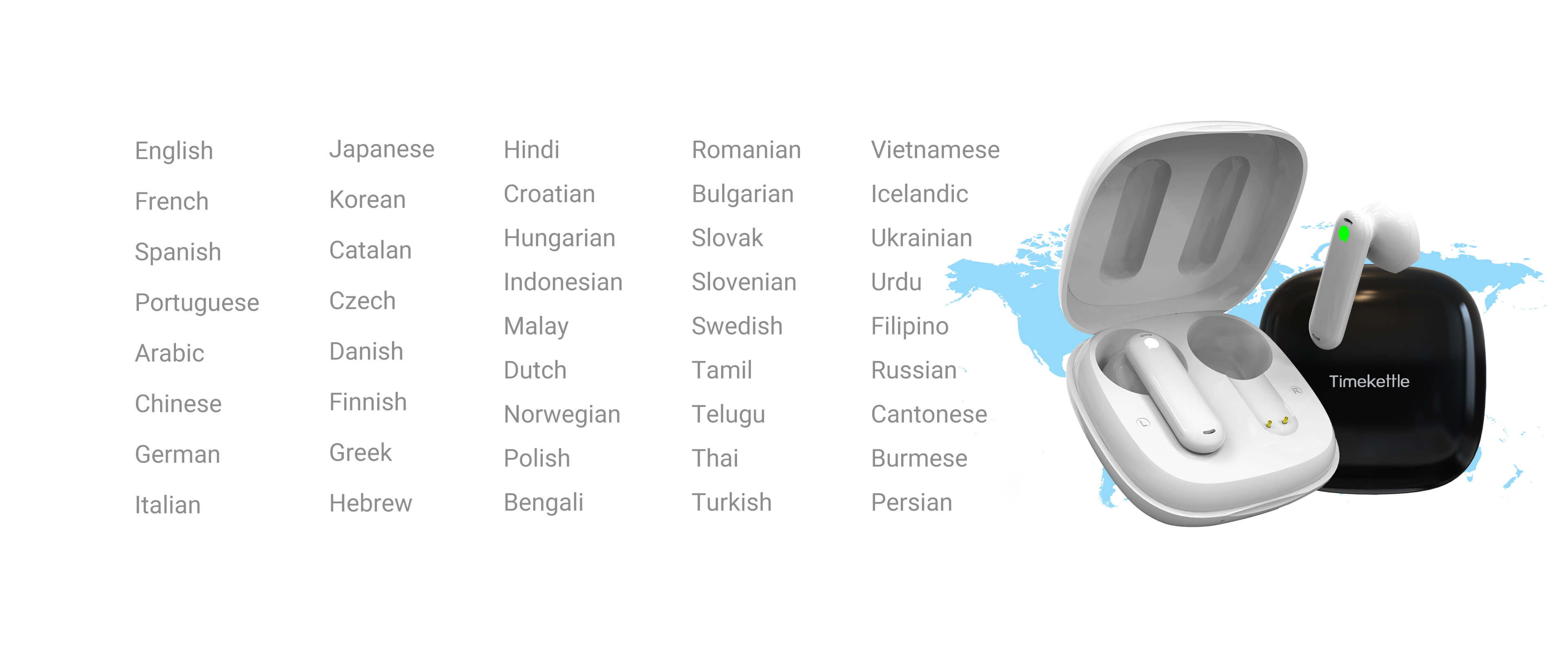 Timekettle WT2 Edge /W3 Real-TimeTranslator Earbuds Device