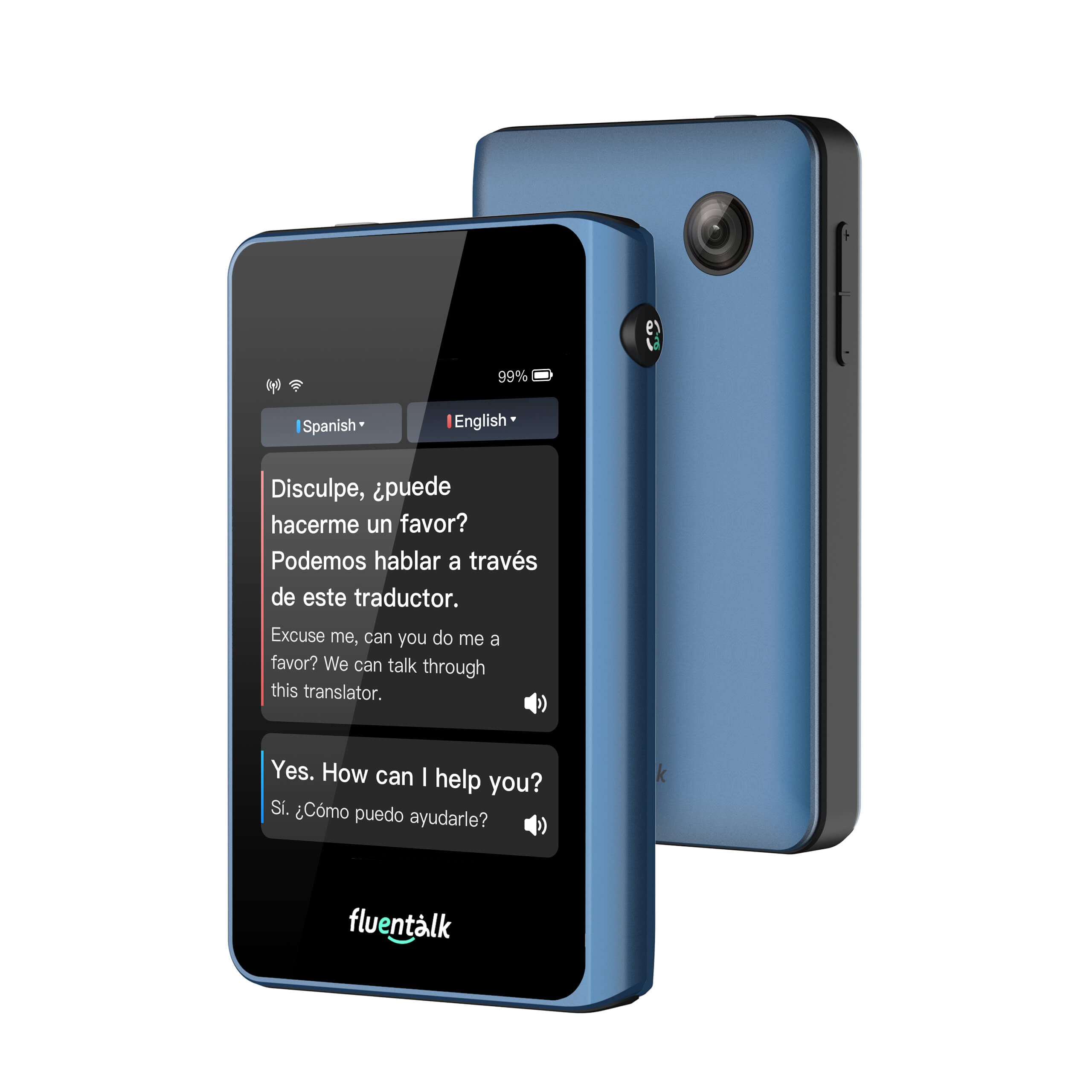 Fluentalk T1 Mini Handheld Translator Device Blue