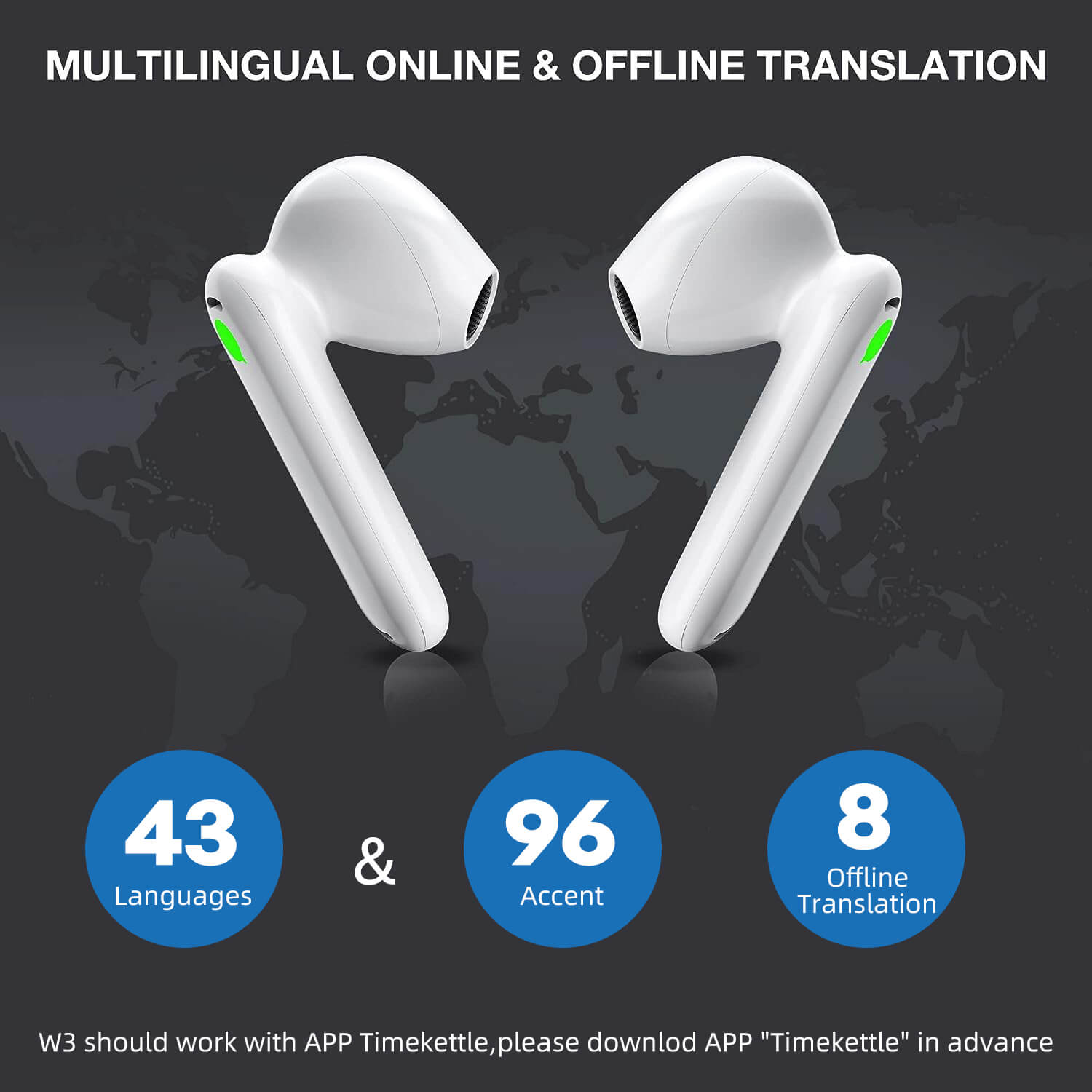 <tc>Timekettle</tc> <tc>WT2 Edge</tc>/W3 Écouteurs avec traducteur en temps réel